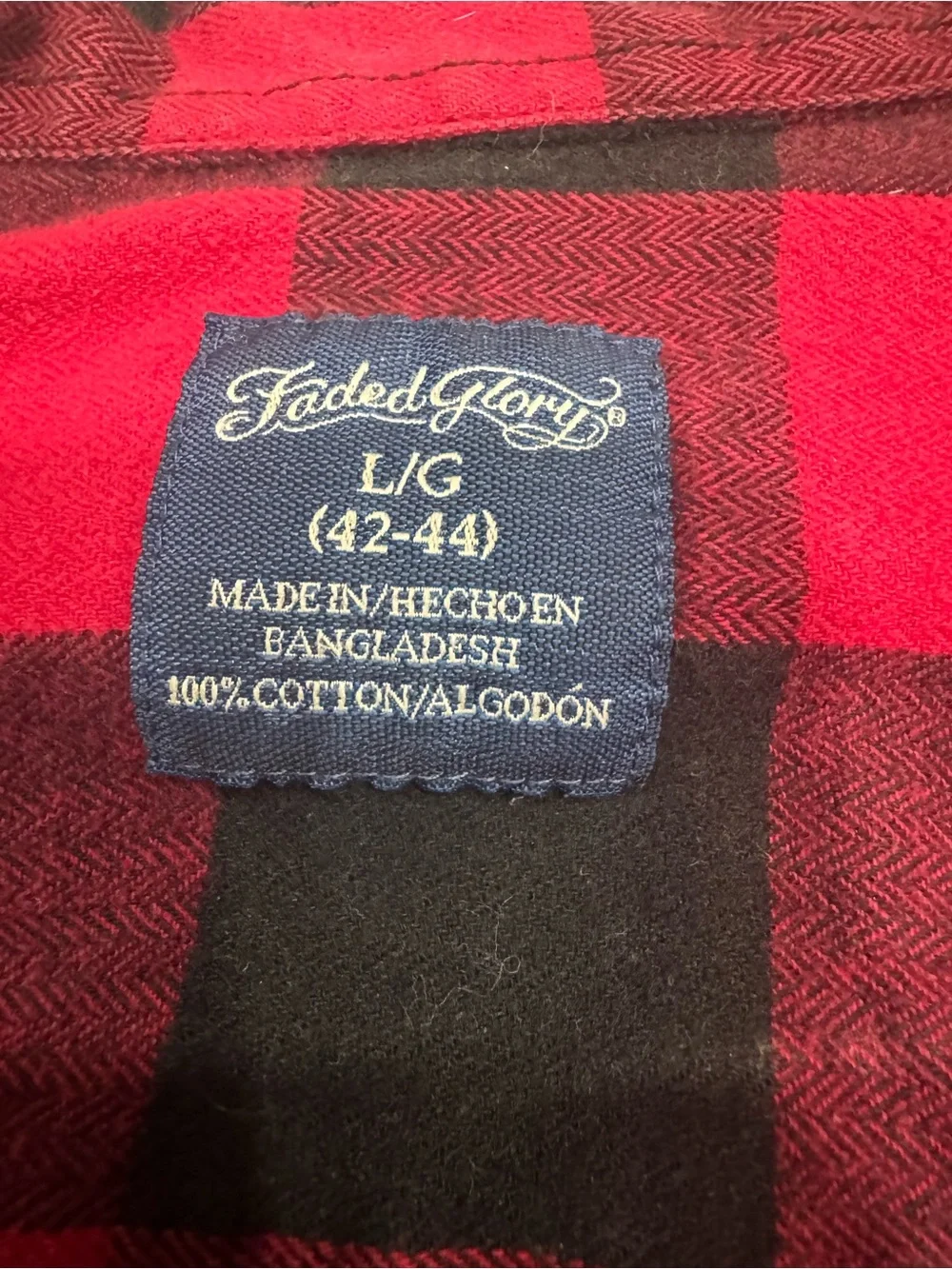 Men's Red and Black Buffalo Plaid Flannel Shirt (CL-5)